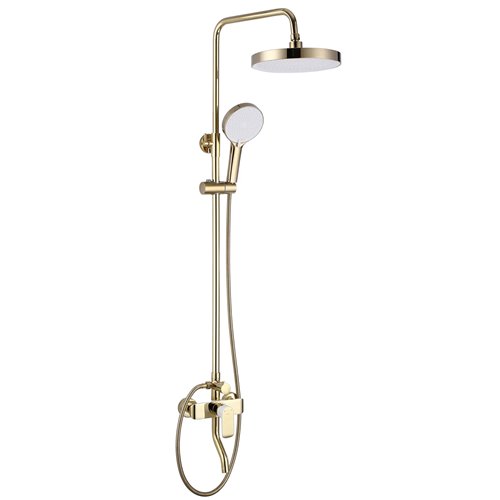 Złoto biały zestaw prysznicowy z wylewką Bloom Rea White Gold