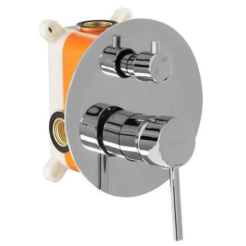 Chromowany zestaw wannowy prysznicowy podtynkowy Lungo Rea