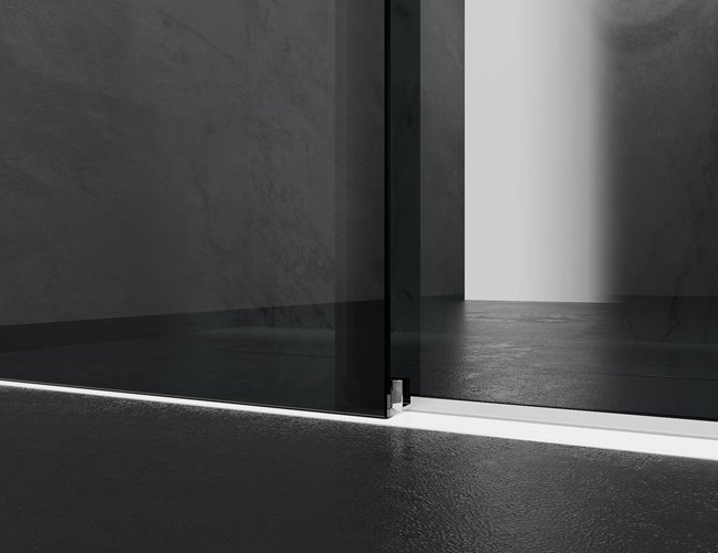 Kabina prysznicowa narożna 150x90 cm szkło 8mm grafitowe profile chrom Swiss Liniger