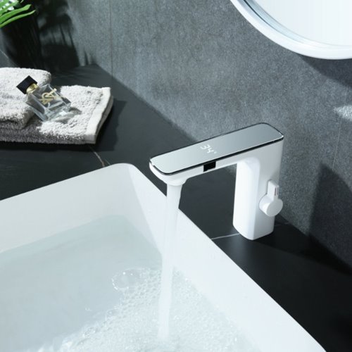 Biała bateria bezdotykowa automatyczna F14-WH LCD