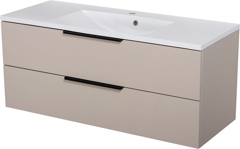 Szafka łazienkowa wisząca z umywalką 120 cm 46/2 Sydney Smooth kolor Macadamia