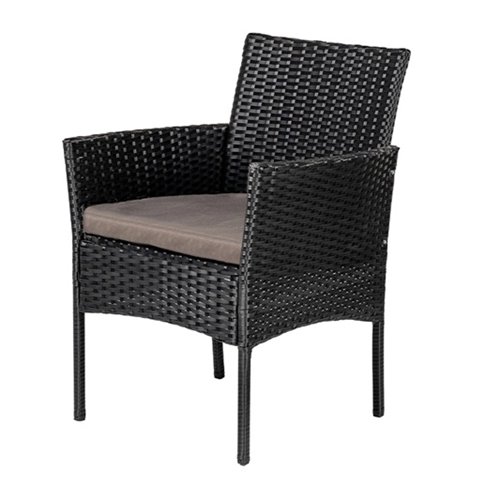 Zestaw mebli ogrodowych z technorattanu stół, sofa, krzesła dla 4 osób Luiza czarny