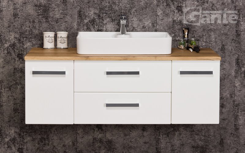 Szafka wisząca z umywalką nablatową 120 cm seria Fokus B