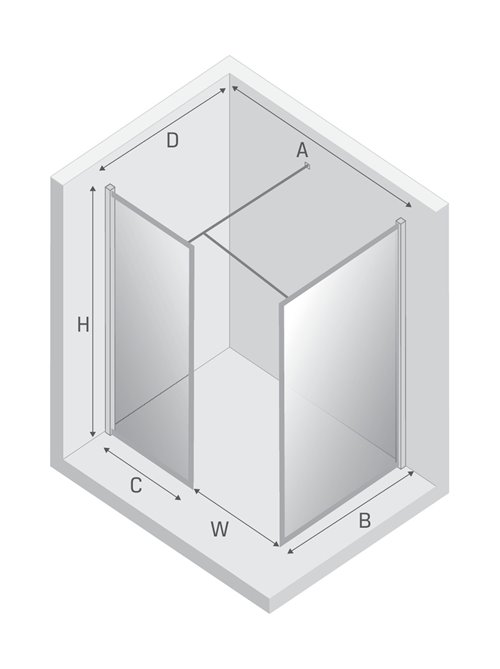 Czarna kabina prysznicowa 150x90 cm EXK-0122 New Modus Black New Trendy