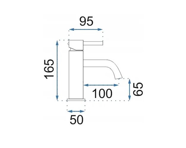 Bateria umywalkowa niska Lungo Rea złoto szczotkowane