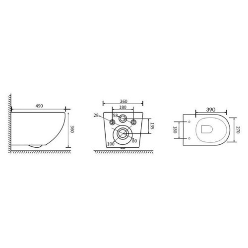 Biała miska wc wisząca Rimless Prima Tornado PRIMA-WH-TR-02 Hydrosan
