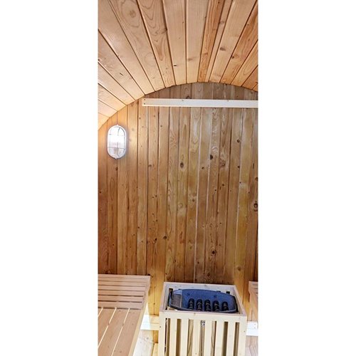 Sauna fińska ogrodowa zewnętrzna beczka 6 osobowa 210x180 Forsa