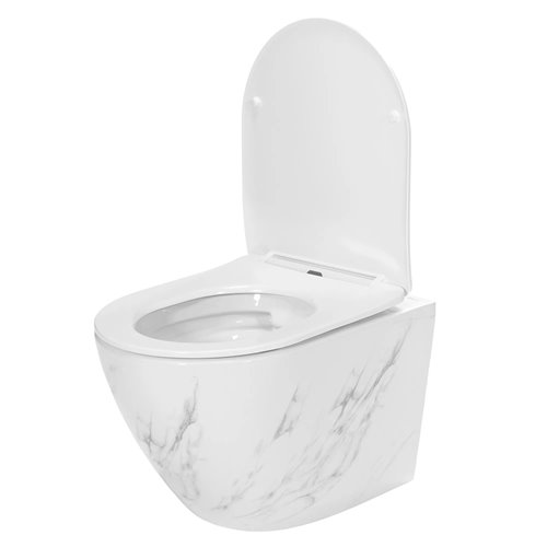 Misa wc wisząca Carlos Rimless Slim Nature Marble Rea