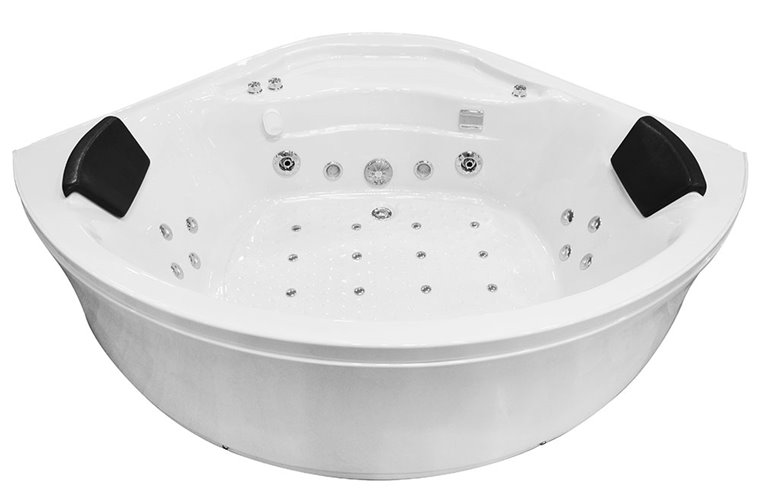 Duża kabino wanna z sauną Spa i hydromasażem białe ściany 150x150 cm MO-08150BS