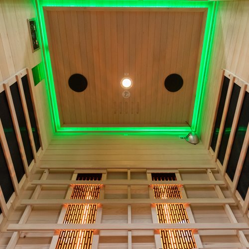 Sauna na podczerwień 3-osobowa 120x105 cm grzejniki kwarcowe i karbonowe Alta2 Infrared