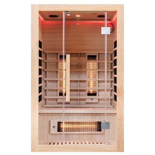 Sauna na podczerwień 3-osobowa 120x105 cm grzejniki kwarcowe i karbonowe Alta2 Infrared