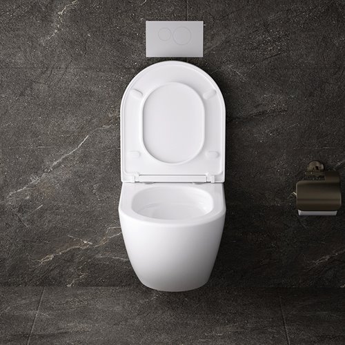 Biała miska wc wisząca Rimless Nero Tornado NERO-WH-02 Hydrosan