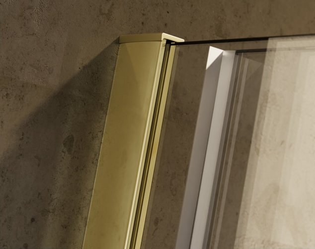 Złota ścianka prysznicowa rozsuwana 90 cm Vayo Gold Besco