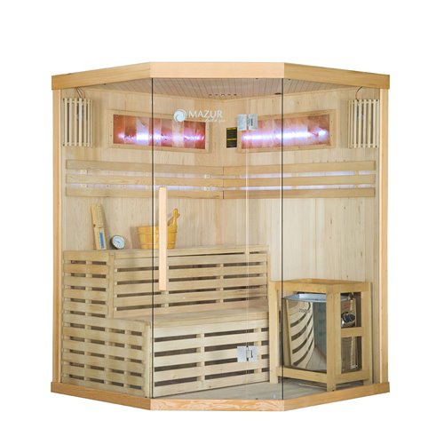 Sauna sucha fińska piec 6 KW Harvia BC60 + kamień solny 150X150X200CM MO-EA3CS Mazur