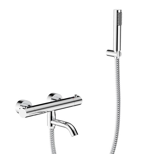 Bateria wannowa ścienna termostatyczna chrom Veo Besco BW-VST-CH