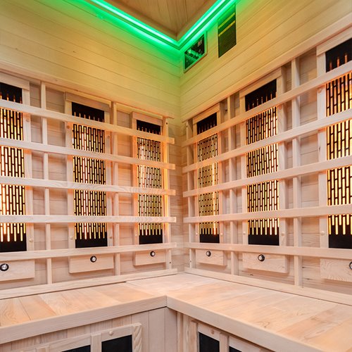 Sauna na podczerwień 3-osobowa 120x120 cm grzejniki kwarcowe i karbonowe Alta6 Infrared