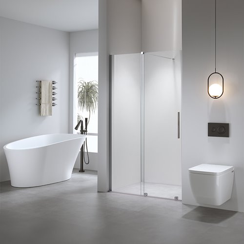 Drzwi prysznicowe rozsuwane szkło 8 mm 90 cm ASTRA-CH-A-90 zestaw