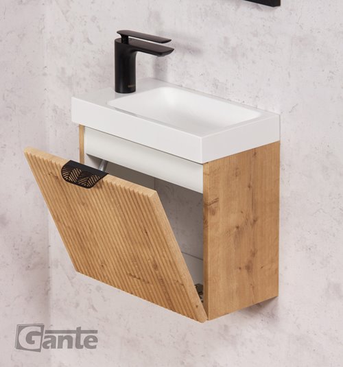 Szafka łazienkowa wisząca z umywalką dąb burlington 40 cm Fresco Gante