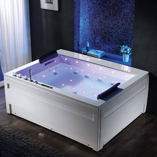 Wanna z hydromasażem prostokątna do zabudowy + obudowa Kalambo WH 190x150 cm