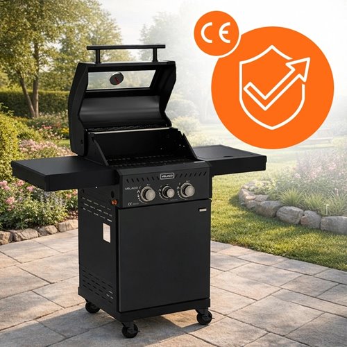 Grill gazowy ZEUS-A kolor czarny ruszt żeliwny moc 8,5 kW + pokrowiec + palnik boczny zdjęcie 7