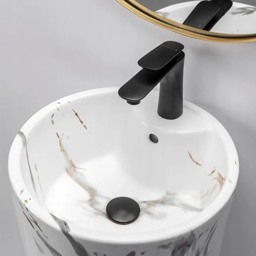 Umywalka wolnostojąca ceramiczna Blanka Marble Marmur Rea