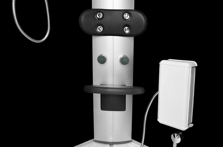 Kabina prysznicowa składane siedzisko półokrągła zabudowana czarna 90x90 MO-09909A