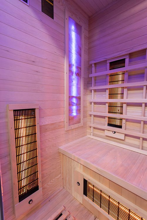 Sauna na podczerwień dwuosobowa panele sól himalajska 120X105X190CM MO-EA2R Infrared Mazur