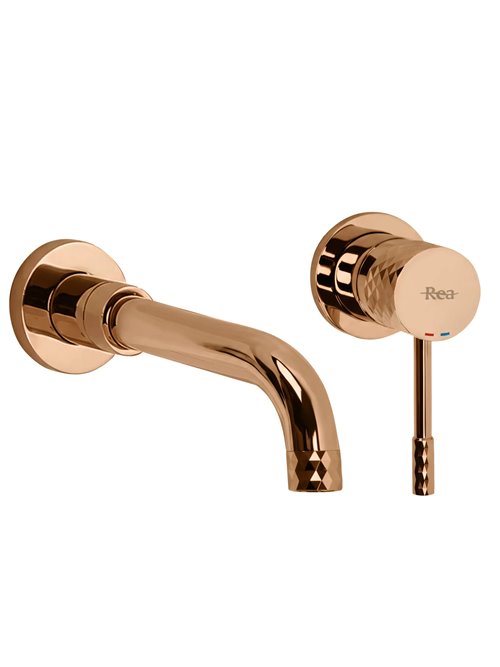 Bateria umywalkowa podtynkowa box Rea Lungo Diamond miedź