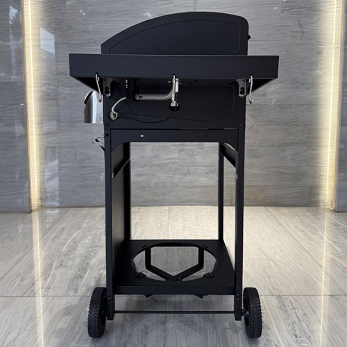 Grill gazowy APOLLO-A kolor czarny ruszt żeliwny moc 8,5 kW + pokrowiec + palnik boczny