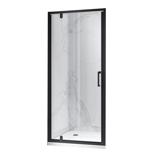 Drzwi prysznicowe uchylne do wnęki kolor profili czarny mat 90 cm ZES-KZ18C-BL-90