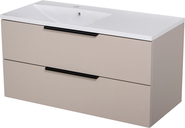 Szafka łazienkowa wisząca z umywalką 100 cm 46/2 Sydney Smooth kolor Macadamia