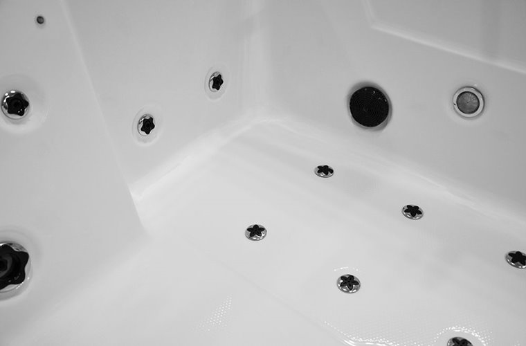 Brązowa prostokątna wanna z hydromasażem 180x150 cm MUS-1089B