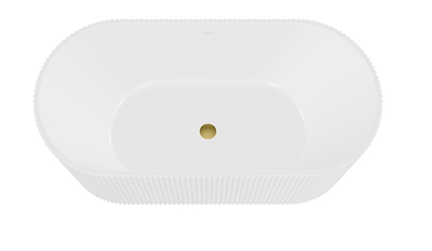 Giuliana Besco biała wanna wolnostojąca 150 cm syfon złoty WAS-150-GLZ