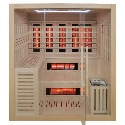 Sauna Combo na podczerwień + fińska 5-osobowa 180x160 cm Helsi1 6KW