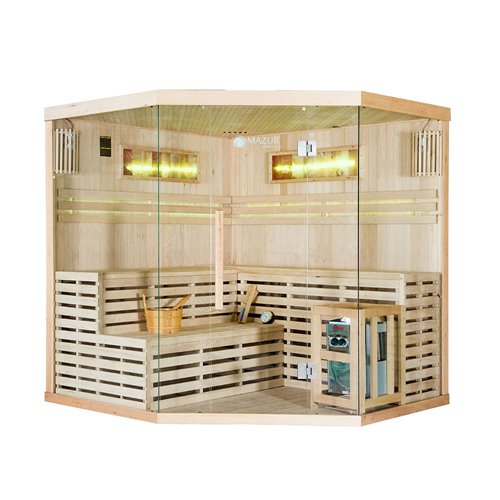 Sauna sucha fińska piec 8 KW Harvia BC80 + kamień solny 200X200X200CM MO-EA5CS Mazur