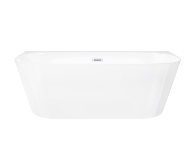 Wanna akrylowa, przyścienna wolnostojąca szeroka krawędź Mono Corsan 170 cm korek klik-klak biały