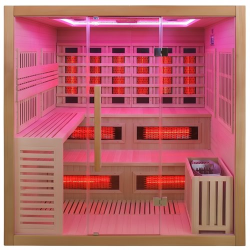 Sauna Combo na podczerwień + fińska 6-osobowa 200x160 cm Helsi2 8KW