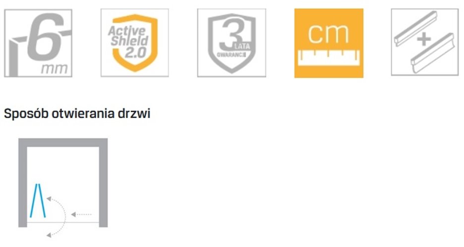 Drzwi prysznicowe składane 120 cm lewe D-0137A New Soleo New Trendy