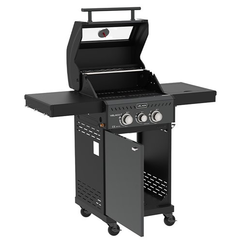 Grill gazowy ZEUS-A kolor czarny ruszt żeliwny moc 8,5 kW + pokrowiec + palnik boczny