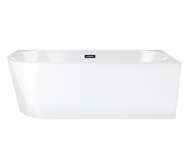 Wanna narożna przyścienna 170 cm Intero Corsan Prawa korek klik-klak czarny