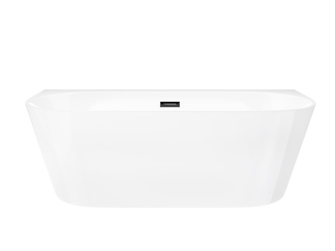 Wanna akrylowa, przyścienna wolnostojąca szeroka krawędź Mono Corsan 170 cm korek klik-klak czarny