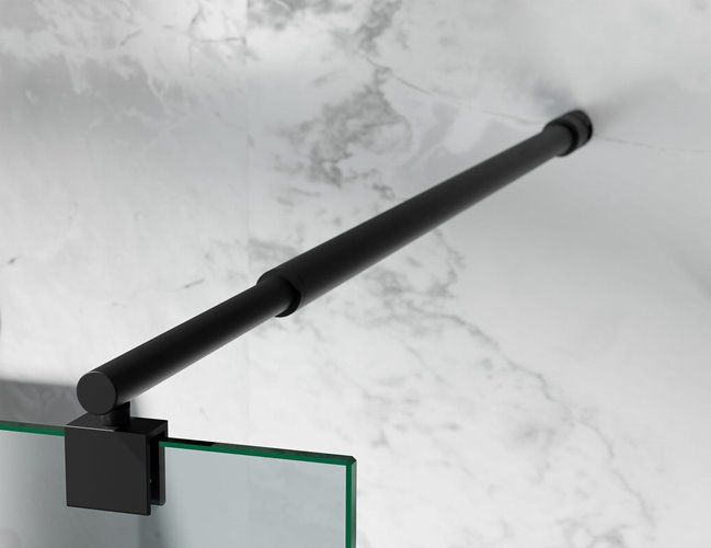 Ścianka prysznicowa 40 cm okucia czarne szkło grafitowe 8mm Swiss Liniger