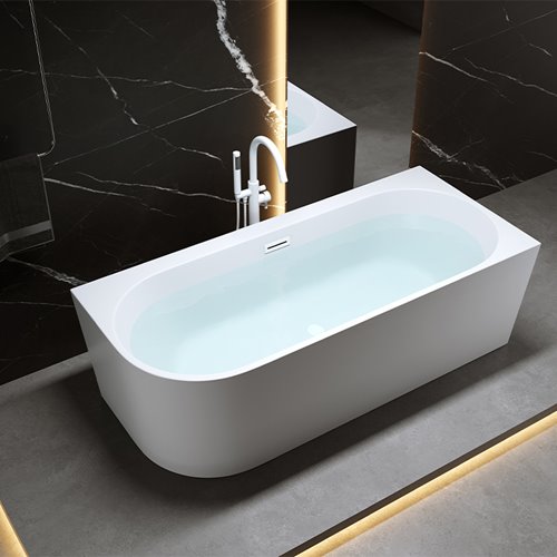 Wanna przyścienna biały przelew oraz korek narożna prawa 140 cm Mera Hydrosan