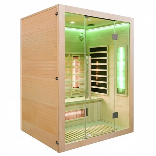 Sauna na podczerwień 4-osobowa 150x120 cm grzejniki kwarcowe i karbonowe Alta3 Infrared