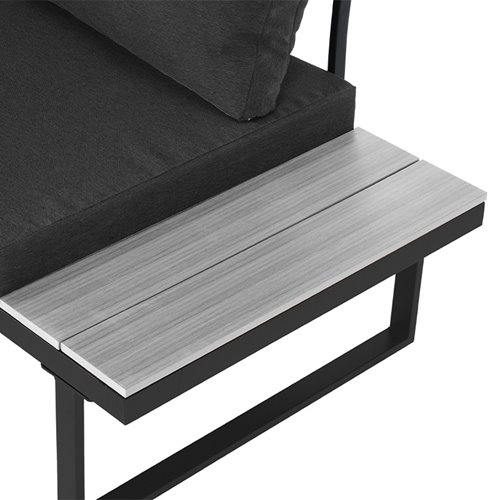 Zestaw mebli ogrodowych metalowych stół i narożnik Toba kolor czarny