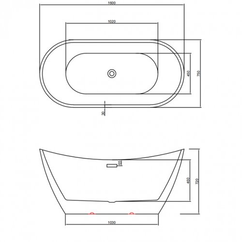 Wanna wolnostojąca biała 160 cm Rica Hydrosan