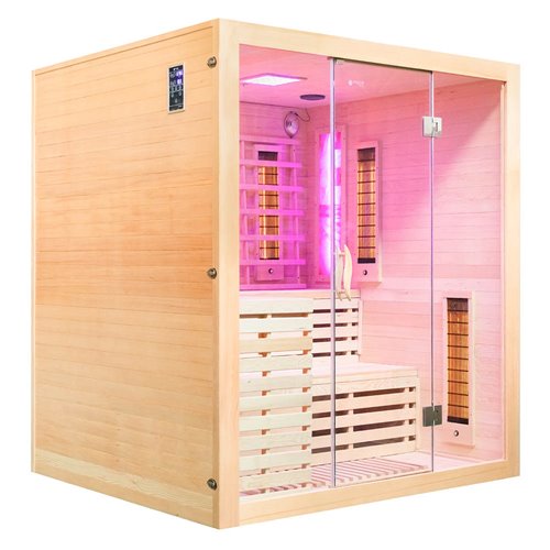 Sauna na podczerwień czteroosobowa panele sól himalajska 180X160X200CM MO-EA4R Infrared Mazur