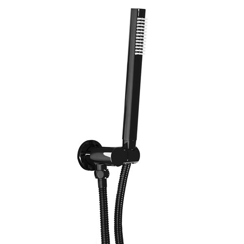 Czarny połysk zestaw prysznicowy podtynkowy Lungo Rea