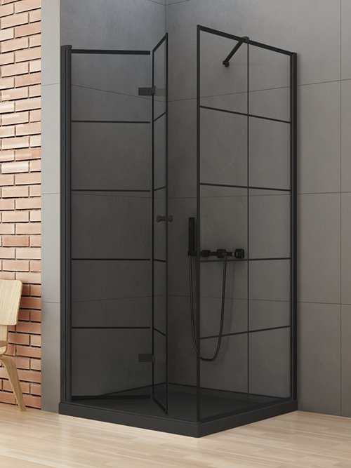 Kabina prysznicowa 90x90 lewa D-0289A/D-0120B New Soleo Black New Trendy