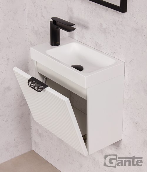 Szafka łazienkowa wisząca z umywalką biały mat 40 cm Fresco Gante